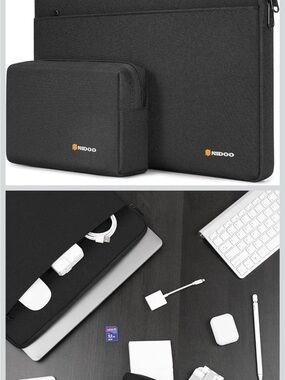 Black Laptop & Accessory Sleeve Set - Protective Tablet Case